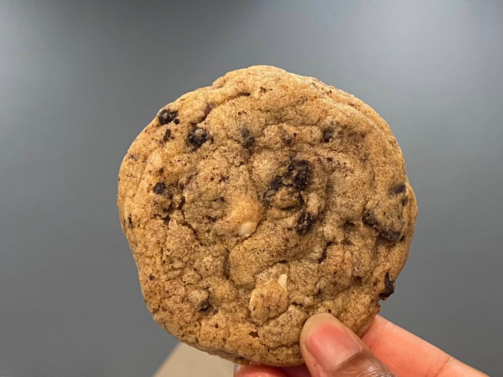 Chewy cookies and cream cookie made with oreos and chocolate chips