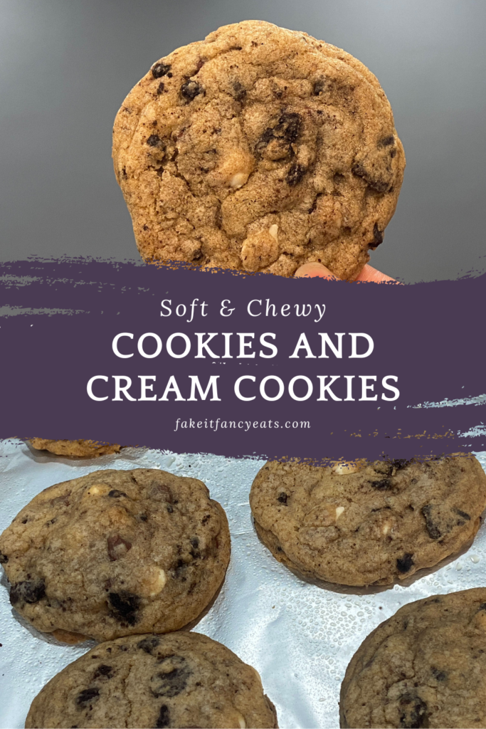 Chewy Cookies and Cream Cookies with Oreos